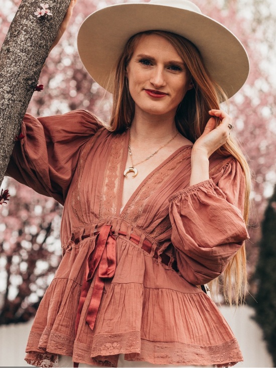 Free People Tops - Free People Rosewood Peasant Tunic Blouse